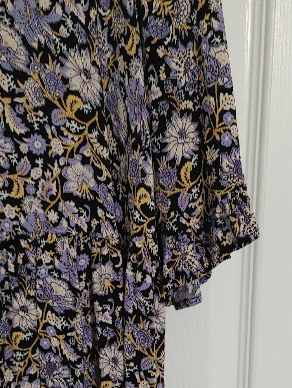 ellos Floral Midi Dress in Lavender and Black Plus Size 18/20 EUC Cottagecore - Picture 5 of 7
